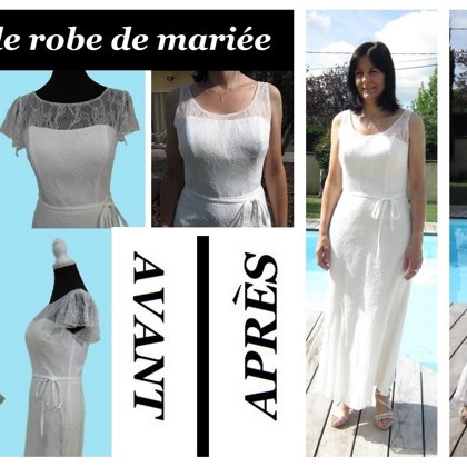 Robe de mariée modifiée selon le souhait de la cliente